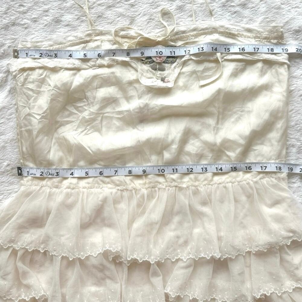 LoveShackFancy NWT Myrna Large Slip Mini Dress Ivory Silk Ruffle Lace $495 - Picture 14 of 16